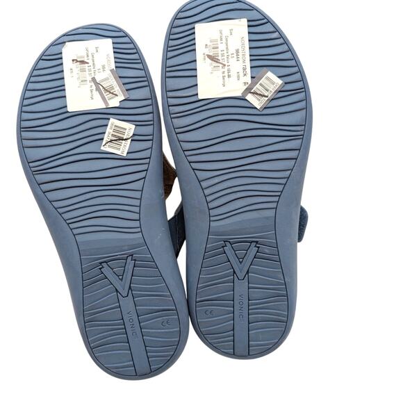 Vionic Activate RX Suede Buckle T-Strap Sandals Women's Blue Size US9.5 EU40.5 - Picture 8 of 13
